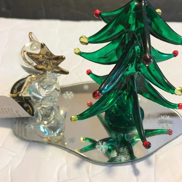 Vintage Hand-Sculpture Glass Christmas tree decorative  22Kt Gold made in 2000 - Picture 5 of 7
